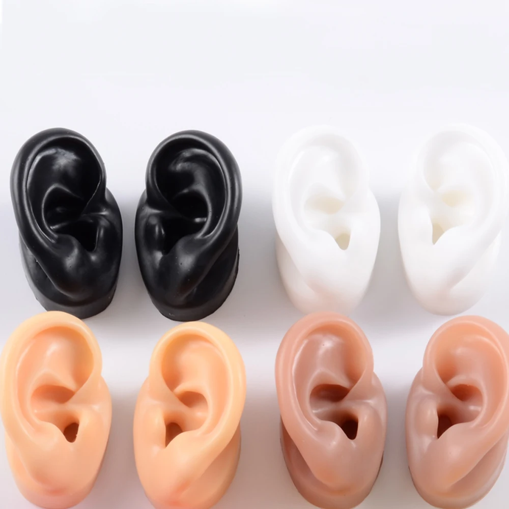soft Silicone Ear Model For hearing aid 1:1 human Ear ear model simulation display props teaching tools Jewelry display Earrings