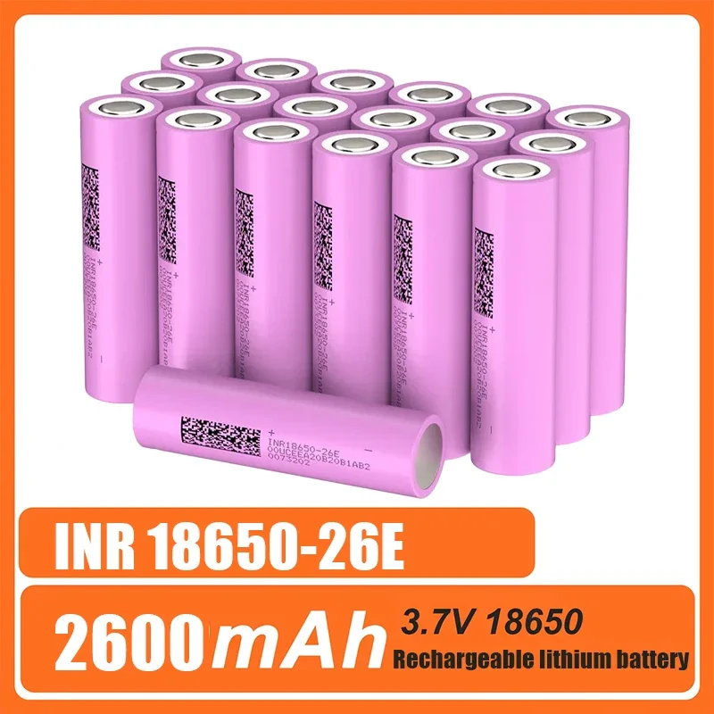 100% Brand New Original 18650 INR18650 26E 2600mAh Battery 3.7V 18650 Li-ion Rechargeable Battery