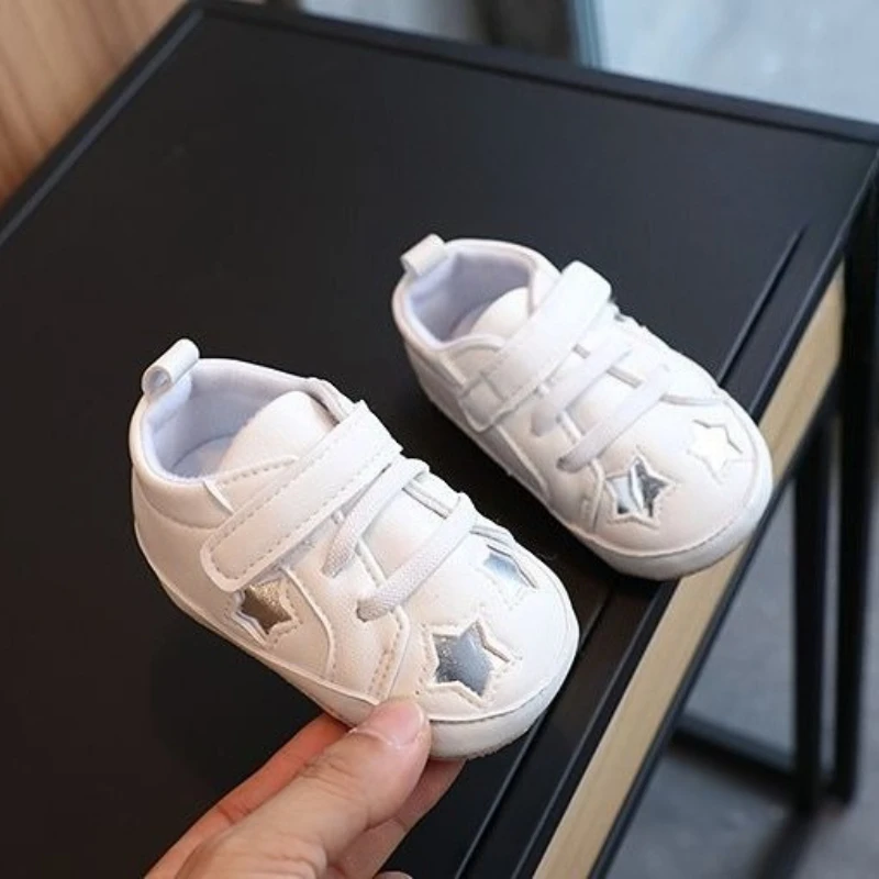 

Новое поступление весны и осени для детей 0-1 лет, противоскользящая дышащая повседневная белая обувь на мягкой подошве для первой ходьбы для младенцев унисекс