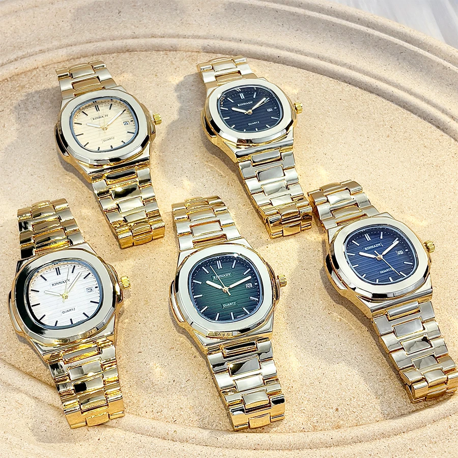 

Мужские кварцевые часы с квадратным циферблатом, модные, повседневные, деловые, легкие, универсальные, с большим циферблатом, стальным ремешком, в стиле Pearly Nautilus