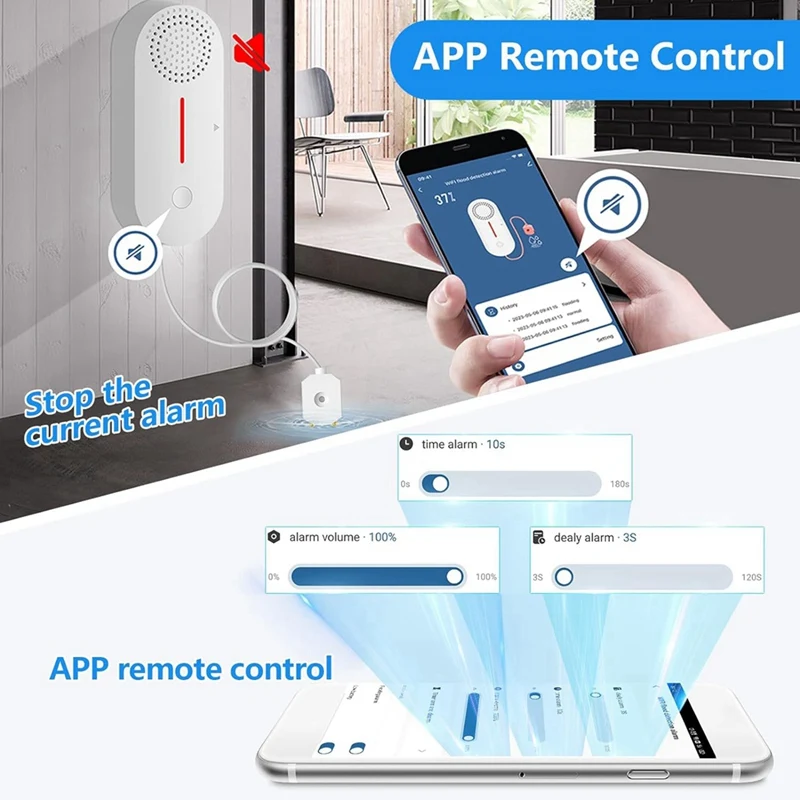 Детектор утечки воды с сигнализацией, беспроводной монитор уровня резервуара со звуком дБ