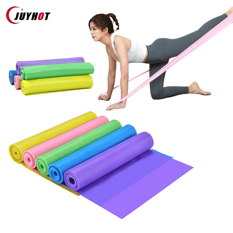 1Pc 150cm Yoga Pilates Stretch Resistance Band Exercise Fitness Band Training Elastic Exercise Fitness Rubber Natural Rubber Gym