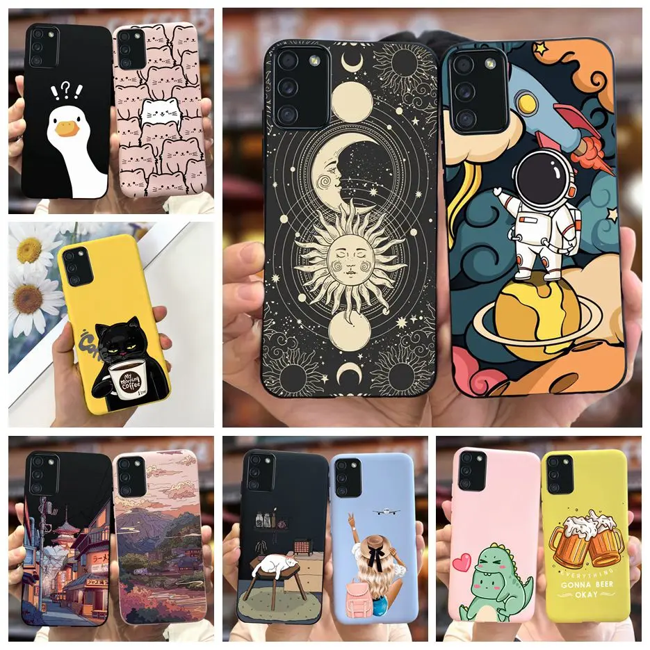 For Samsung Galaxy A02s Case M02s Cute Astronauts Cartoon Back Cover Phone Cases For Samsung A02s M 02 s Galaxy M02s Soft Fundas