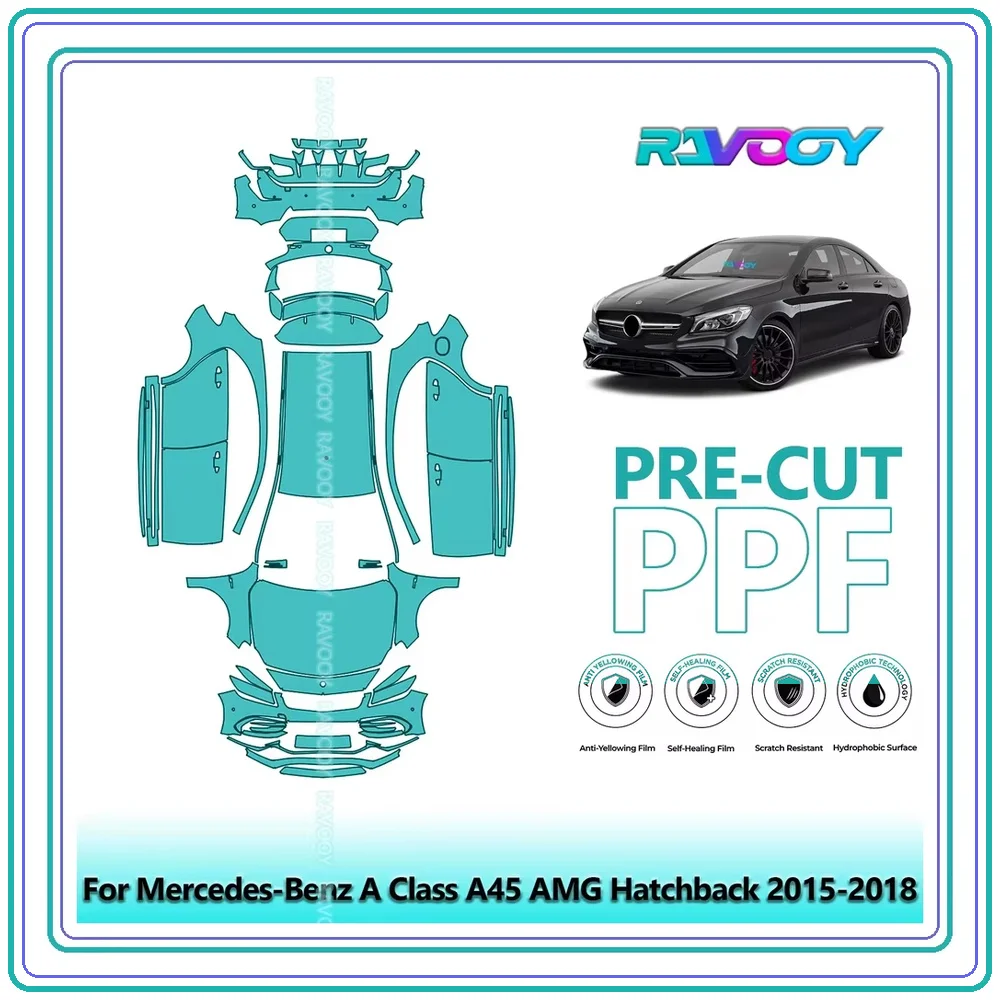 For Mercedes-Benz A Class A45 AMG Hatchback 2015-2018 8.5Mil Precut TPU PPF Full Body Kit Clear Bra Stone Guard EU UK