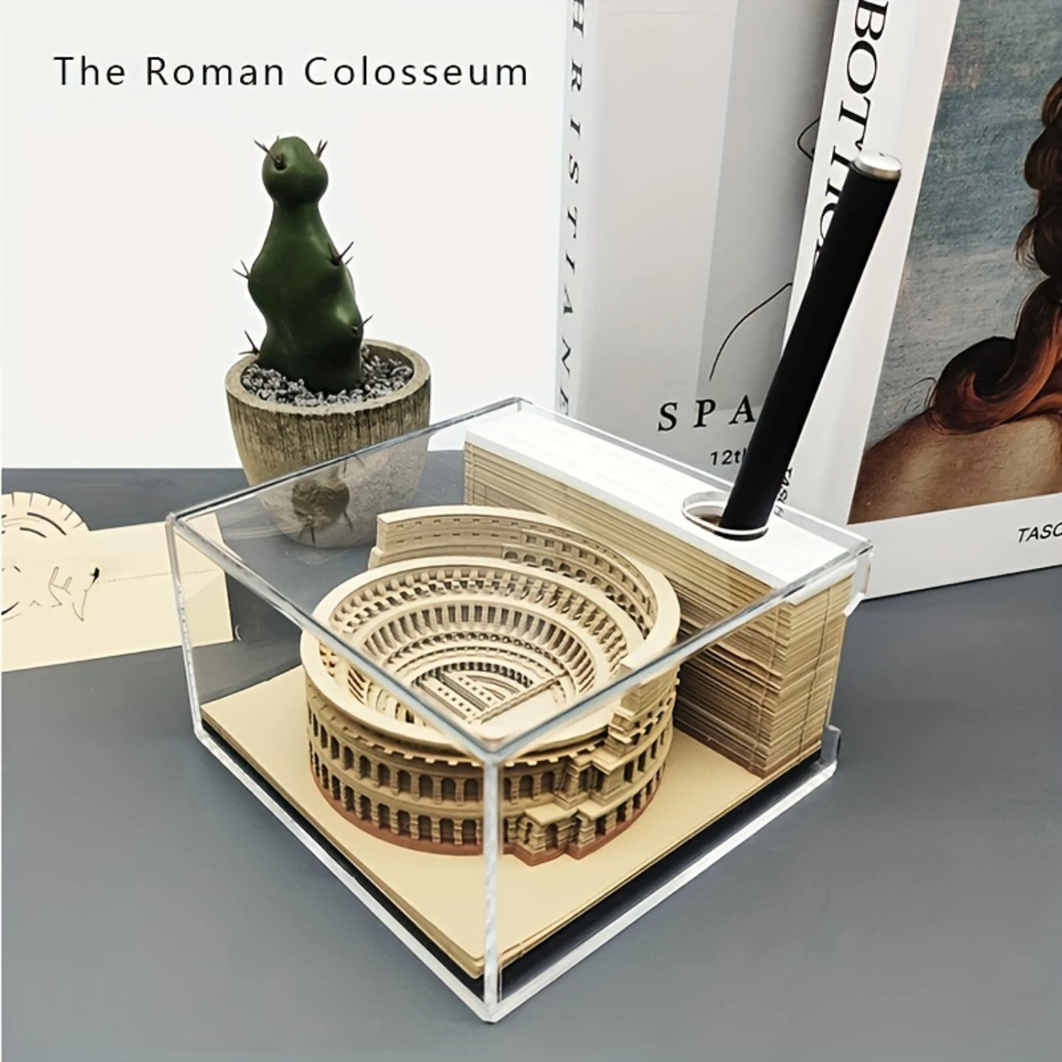 Perfect Unique Colosseum 3D Paper Sculpture - Ideal Architectural Craft Gift for Parties, Birthdays, and Anniversaries