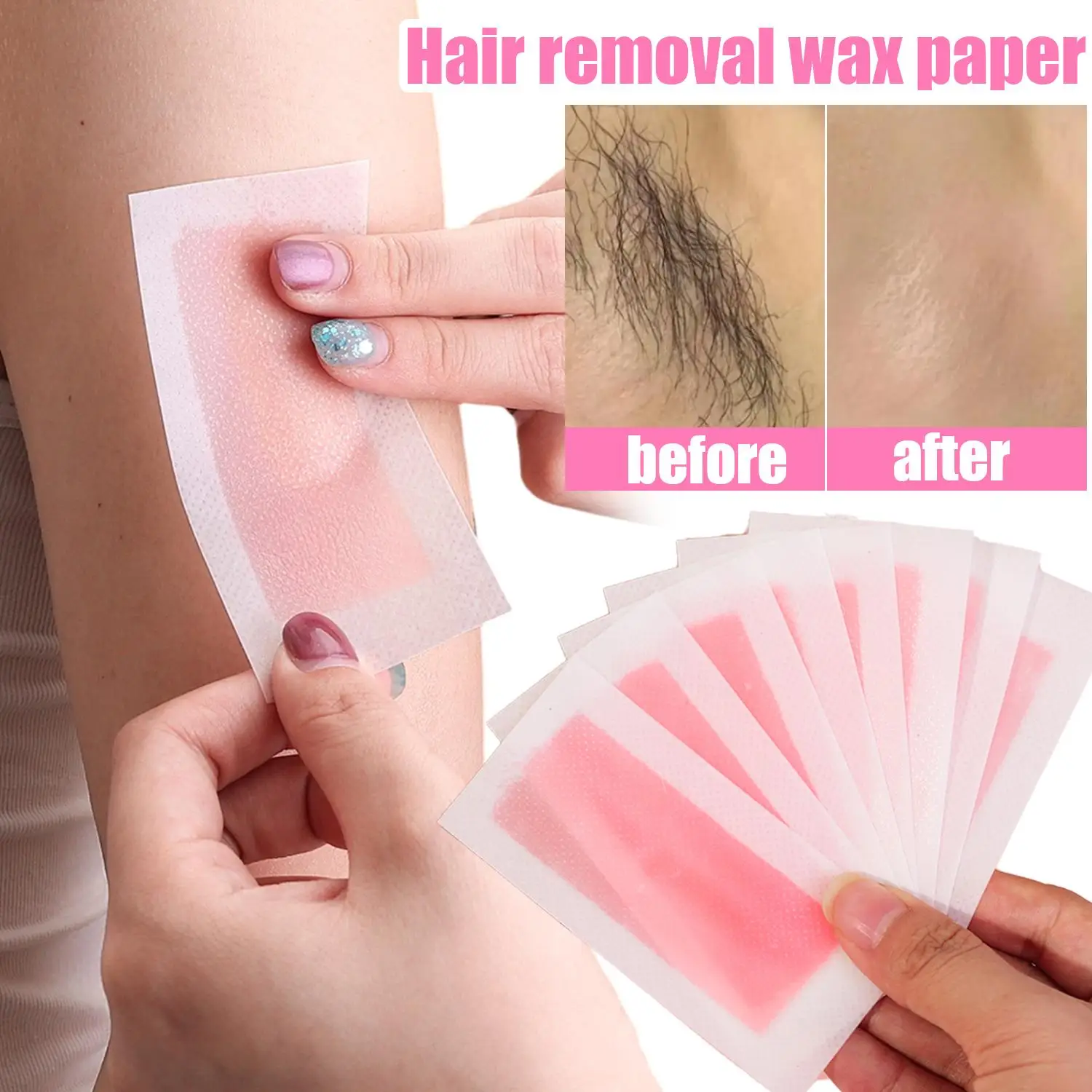 Painless Facial Hair Removal Wax Strips 10/20/100Pcs Depilatory Paper Quick Facial Eyebrow Neck Arms Legs Underarm Beauty Tools
