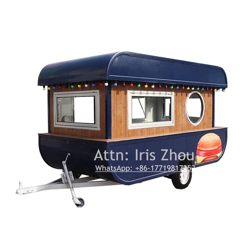 4m length mobile food cart design, China food cart, towable food trailer