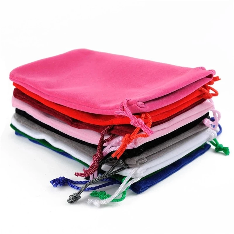 5-10 Stück/Lot Dicke Samtbeutel mit Kordelzug Bunte Ornamentbeutel Schmuckaufbewahrungsbeutel für Hochzeitsfeier Geschenkverpackung – Detail 8