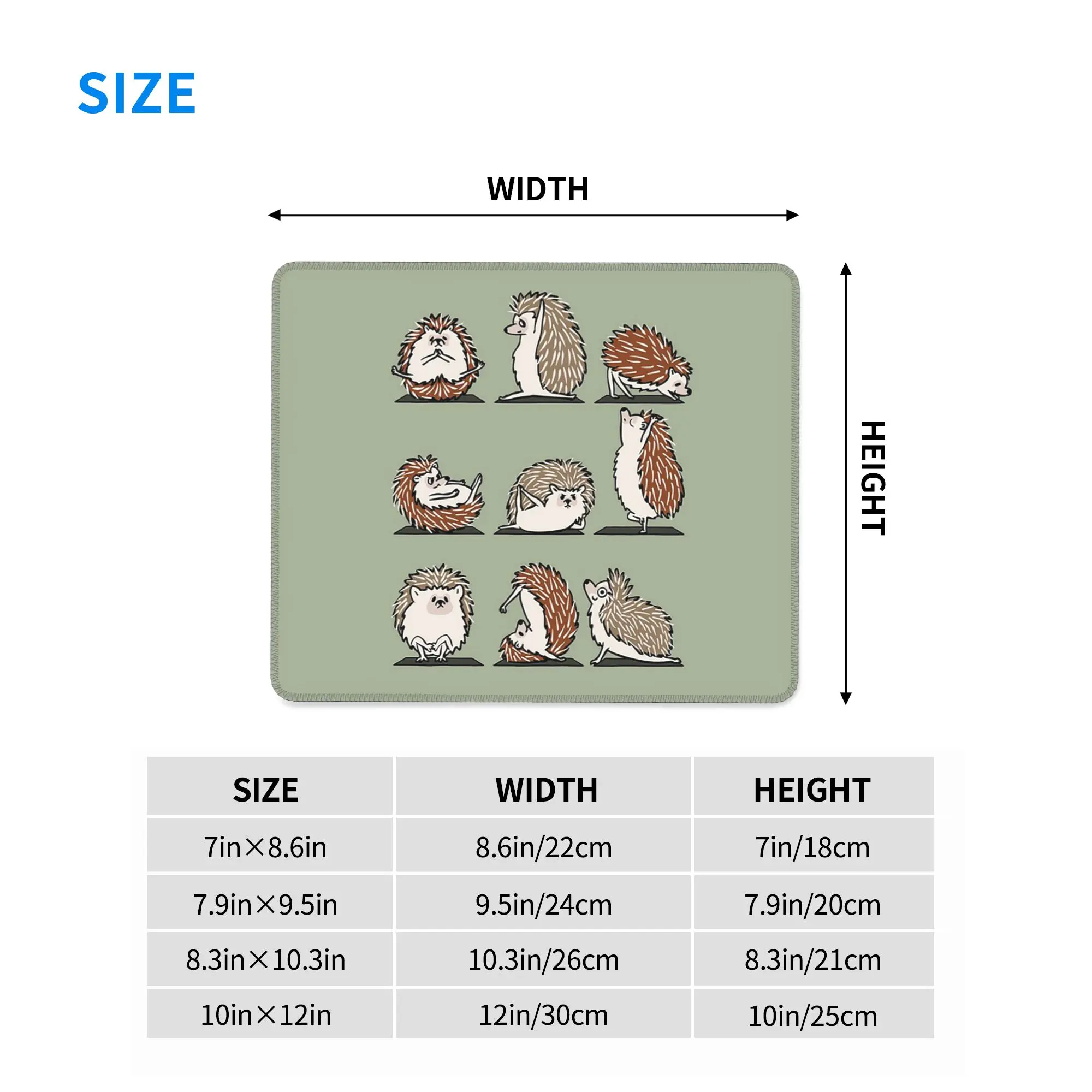 Hedgehog Yoga Mouse Pad Computer Keyboard Mouse Mat Gaming PC Laptop Desk Mat Office Accessories Table Mats