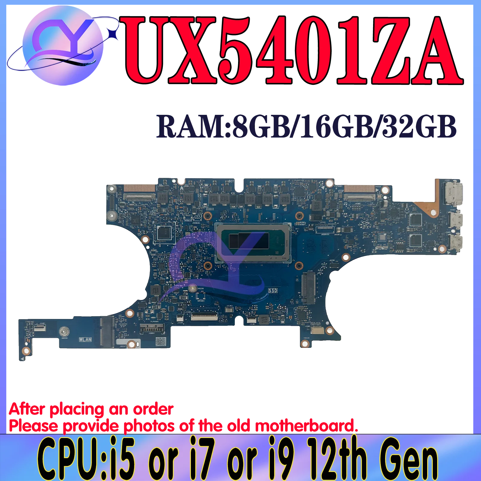 

KEFU UX5401ZA Mainboard For ASUS UX5401Z BX5401ZA RX5401ZA BX5401Z RX5401Z Laptop Motherboard i5 i7 i9 12th Gen