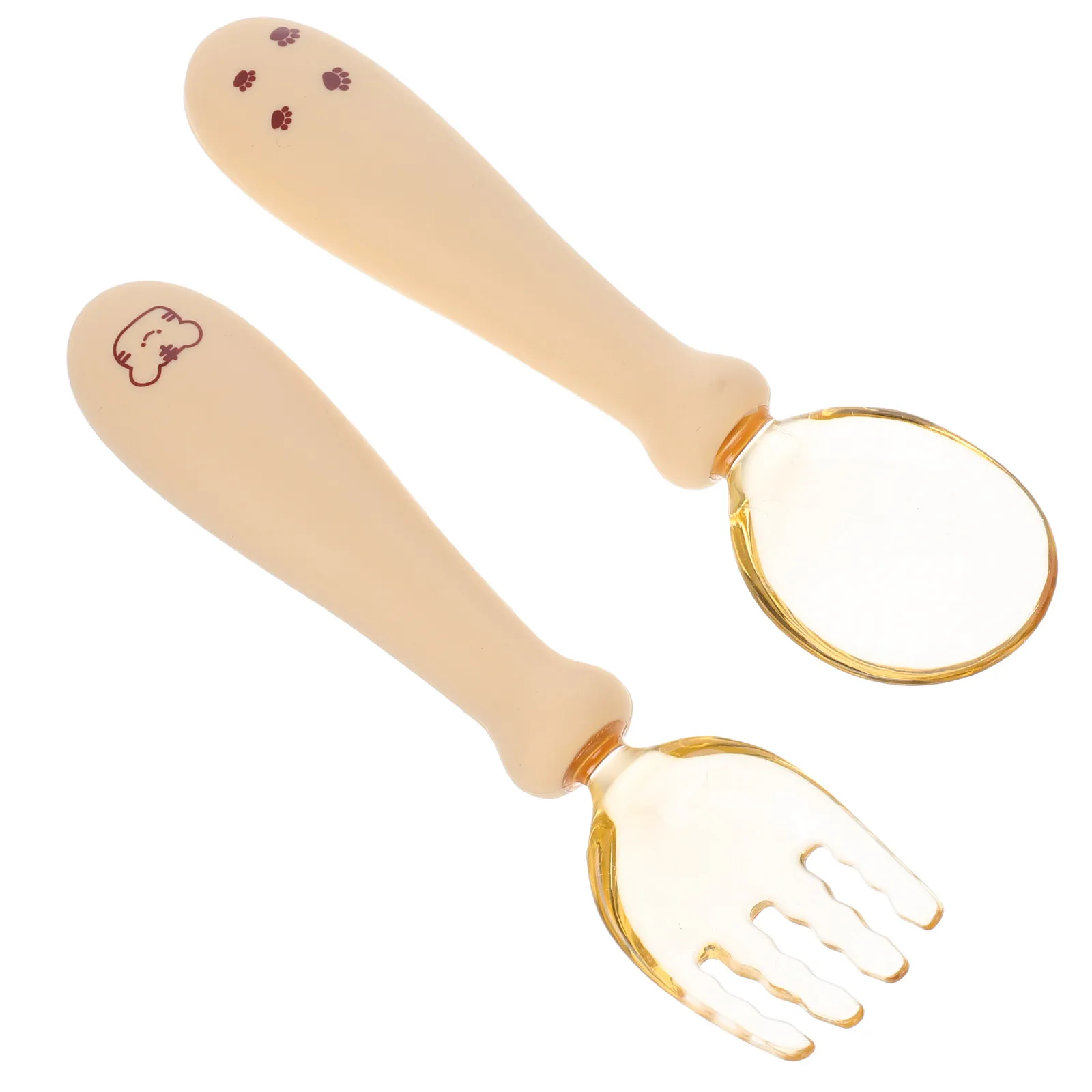 

Children's Tableware Baby Silicone Spoons Forks Cutlery Food Supplement Durable Safe Design Flexible Ideal Toddler