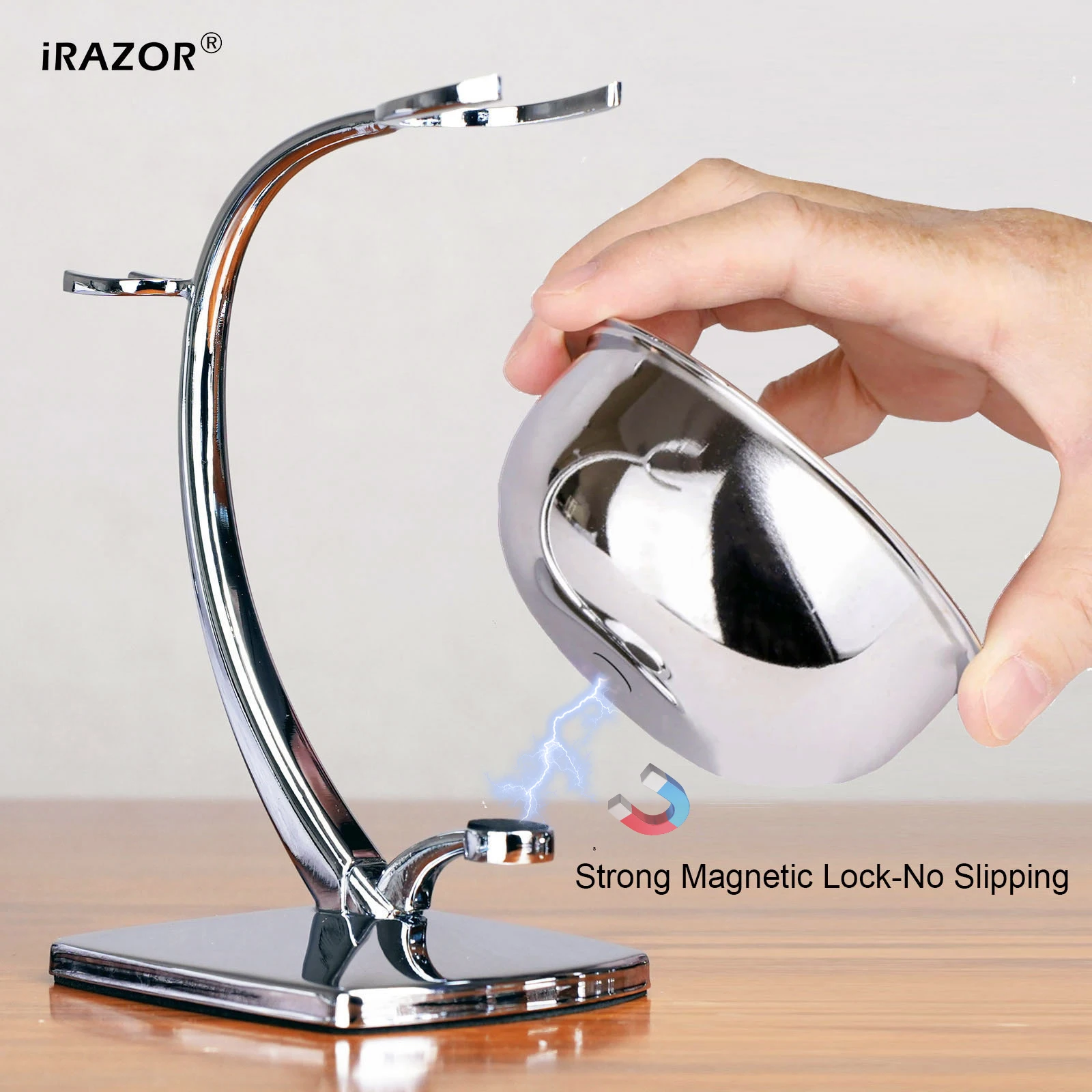 iRAZOR Men's Shaving Brush and Razor Holder with Soap Dish Bowl Male Shaver Stand Tool Set