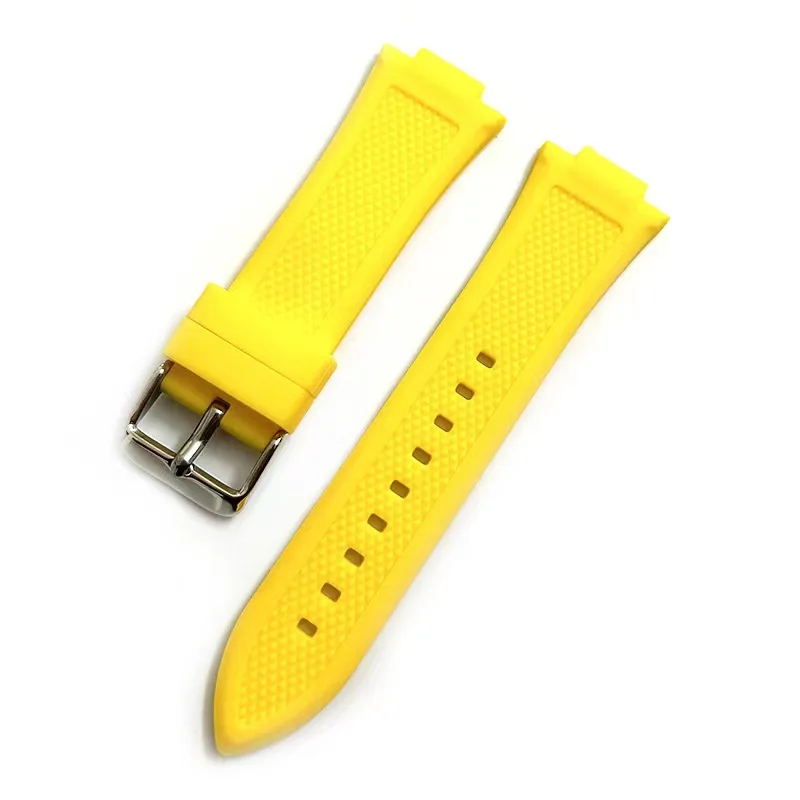 Silicone sports waterproof strap convex 13mm width 25mm buckle 20mm rubber bracelet