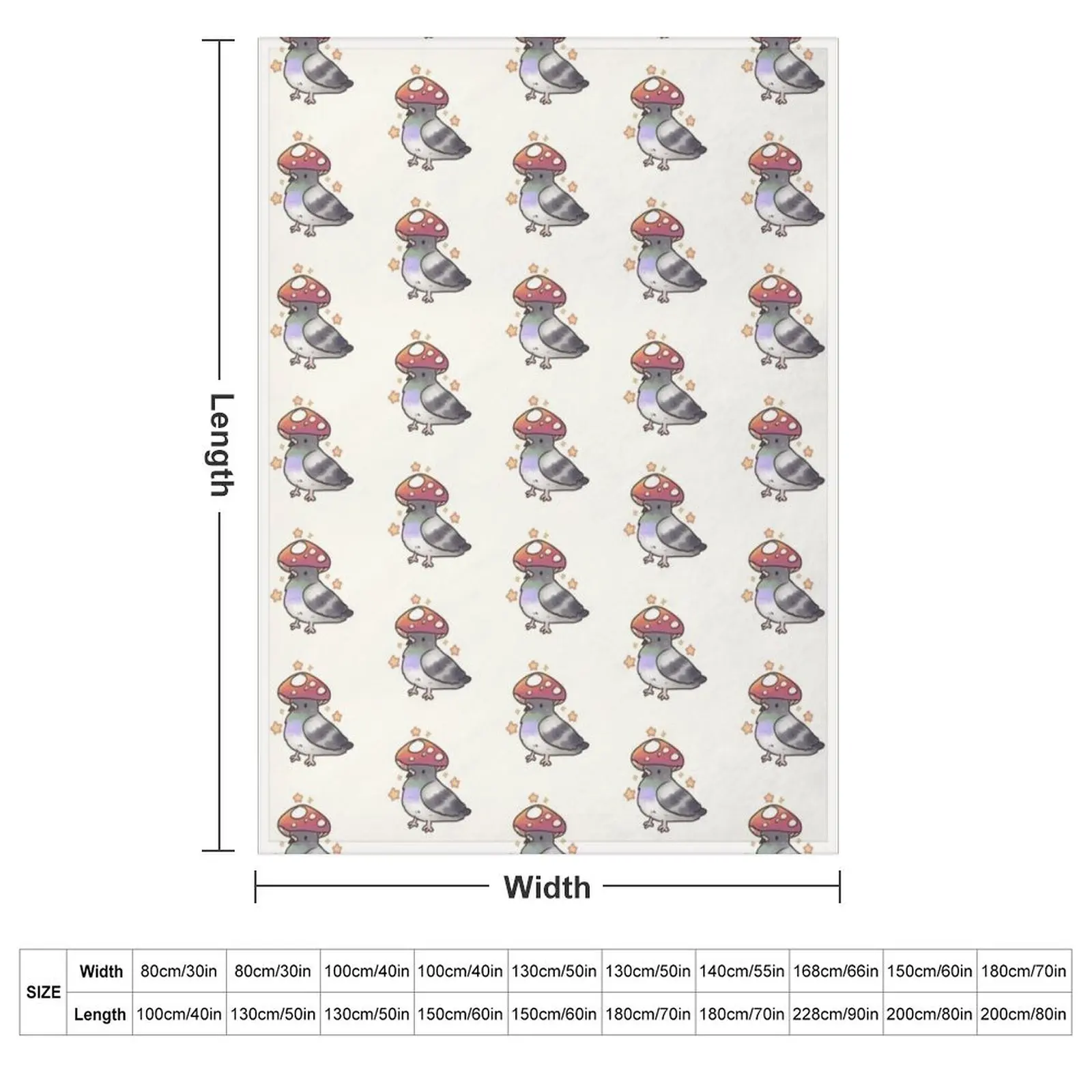 Mushroom Pigeon with stars Throw Blanket Polar Decorative Beds Comforter Beach blankets ands Kid'S Blankets