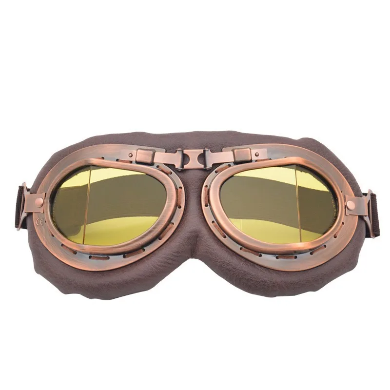 Retro Bronze Motorcycle Goggles Wind Sand Proof Helmet Glasses Outdoor Offroad Riding Eyeglasses 1 Piece