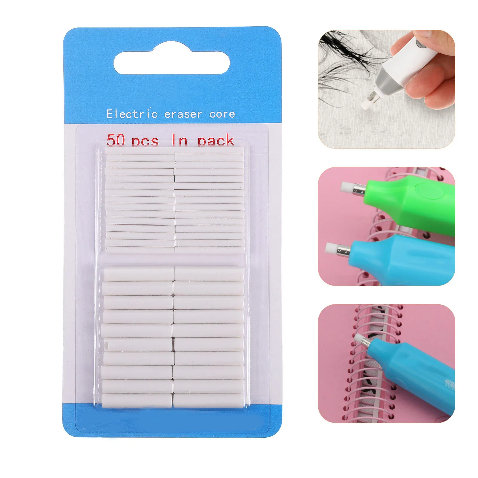 

100Pcs Sketch Art Eraser Core Replacement Accessories for Electric Eraser Student Homework Correction Drawing Stationery Kit