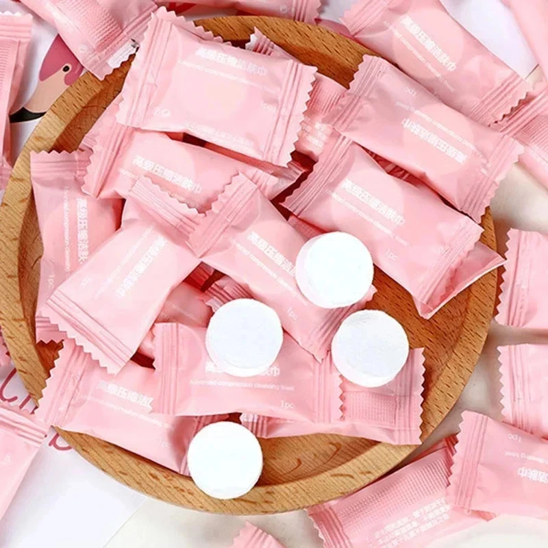 50/100/300/500Pcs Mini Compressed Towel Disposable Capsules Towels Magic Face Care Tablet Outdoor Travel Cloth Wipe Paper Tissue view 5