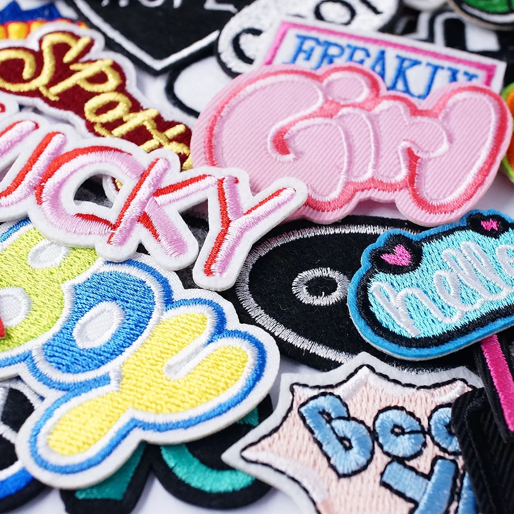 Hello Boy Gilr Kiss My Patch Badges Embroidery Patches Applique Ironing Clothing Sewing Supplies Decorative Sport Look