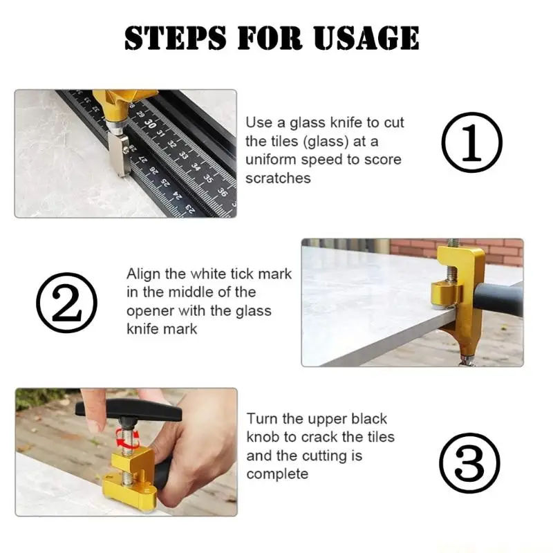 A2BE Glass Craft Cutter Set and Tile Scribing Tool with Cutting Head, Screw Adjustment Handle, and Metal Body for Home Cutting