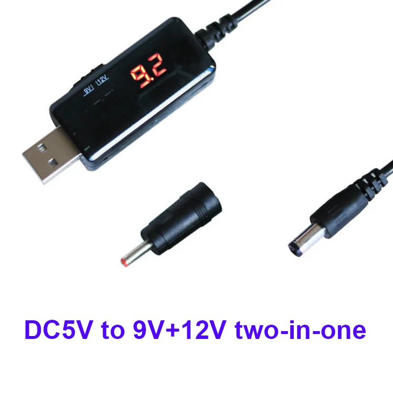 Powerbank Cable USB Power Boost Line DC 5V to 9V 12V Step UP Module Converter Adapter 5.5X2.1mm Plug For Router  Fan Speaker