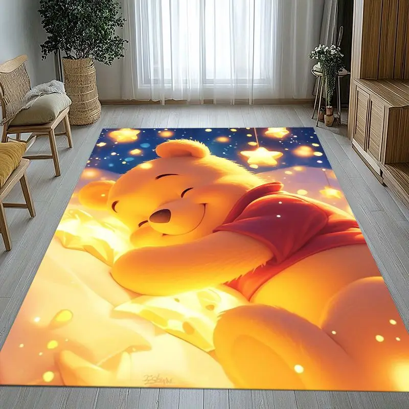 Kawaii W-Winnie Pooh Bear Cartoon Soft Non-Slip Large Area Rug for Living Room,Bedroom Playroom Carpet Mat for Sofa,Home Decor
