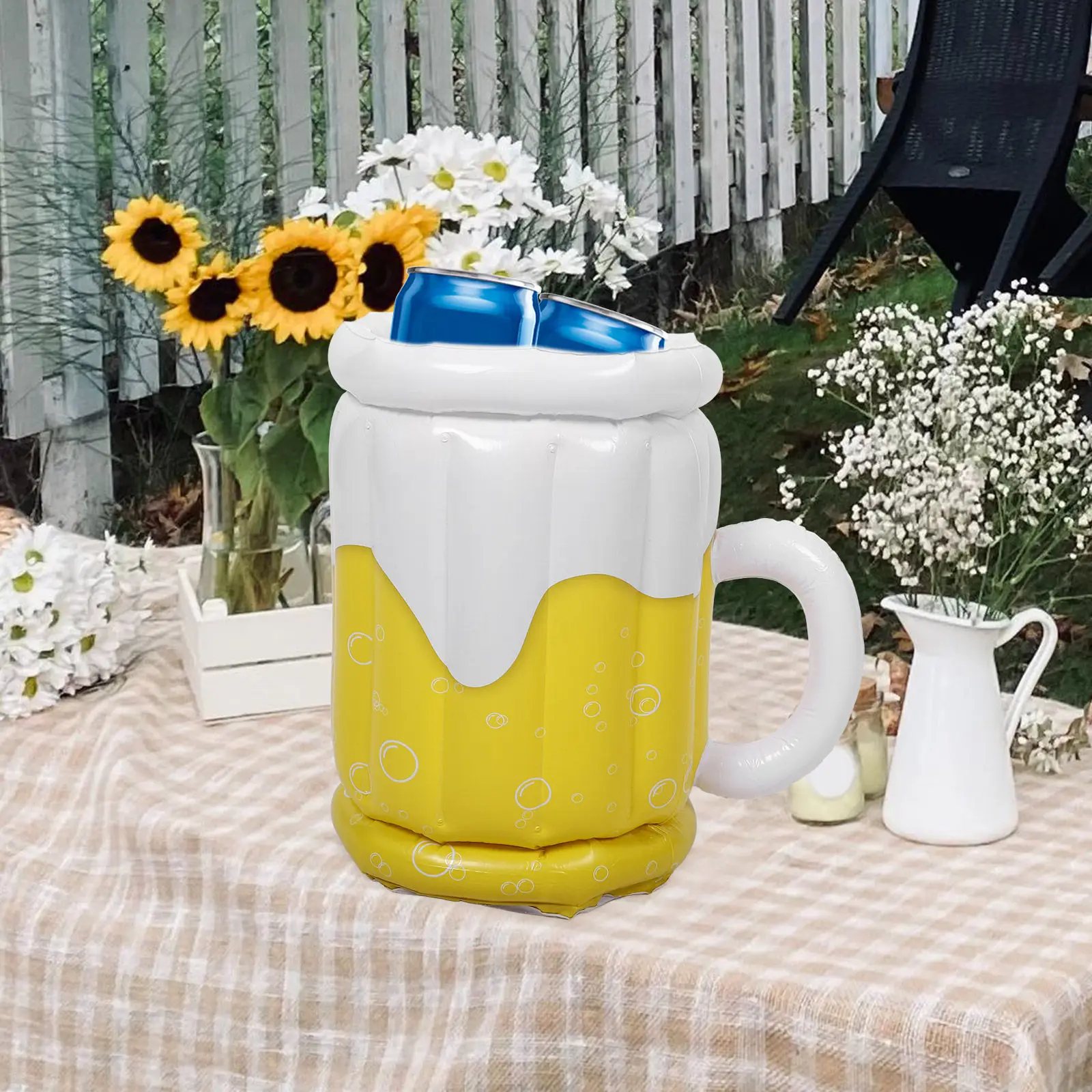 Inflatable Ice Cube Bucket Creative Beer Cup Design Summer Party Supplies Cold Drink Cooler Outdoor Beach Pool Party Decoration