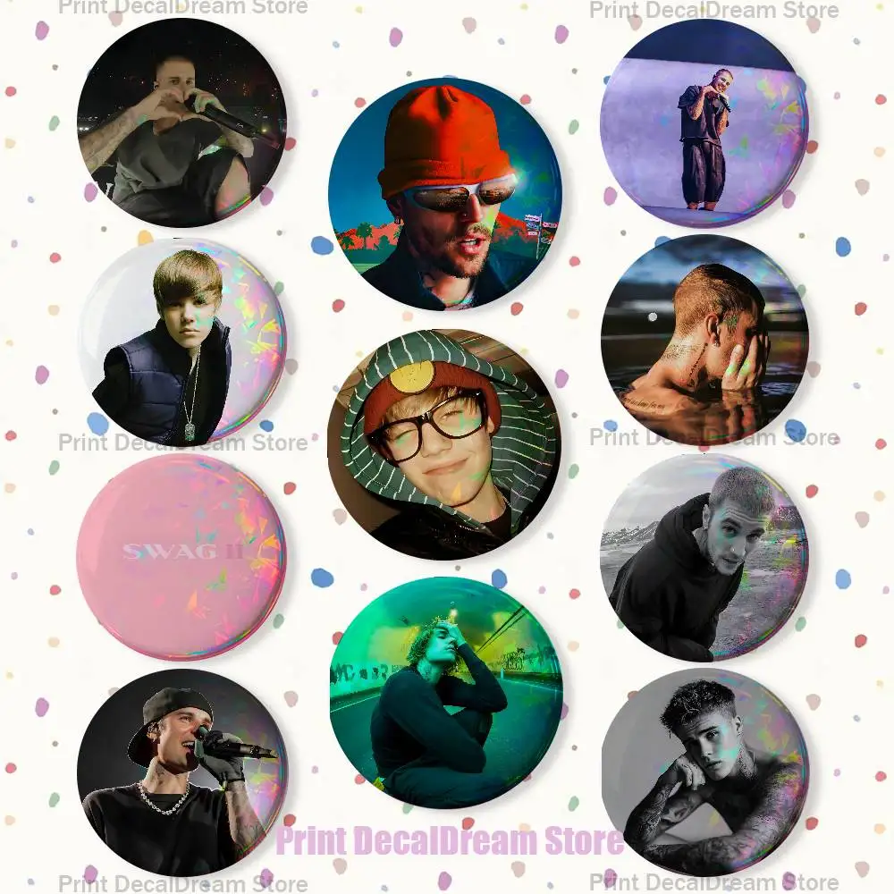 

J-Justin Singer B-Bieber Badges Creative Tinplate Button Pins Brooch Creative Quotes Badge Clothes Backpack Jewelry Gift