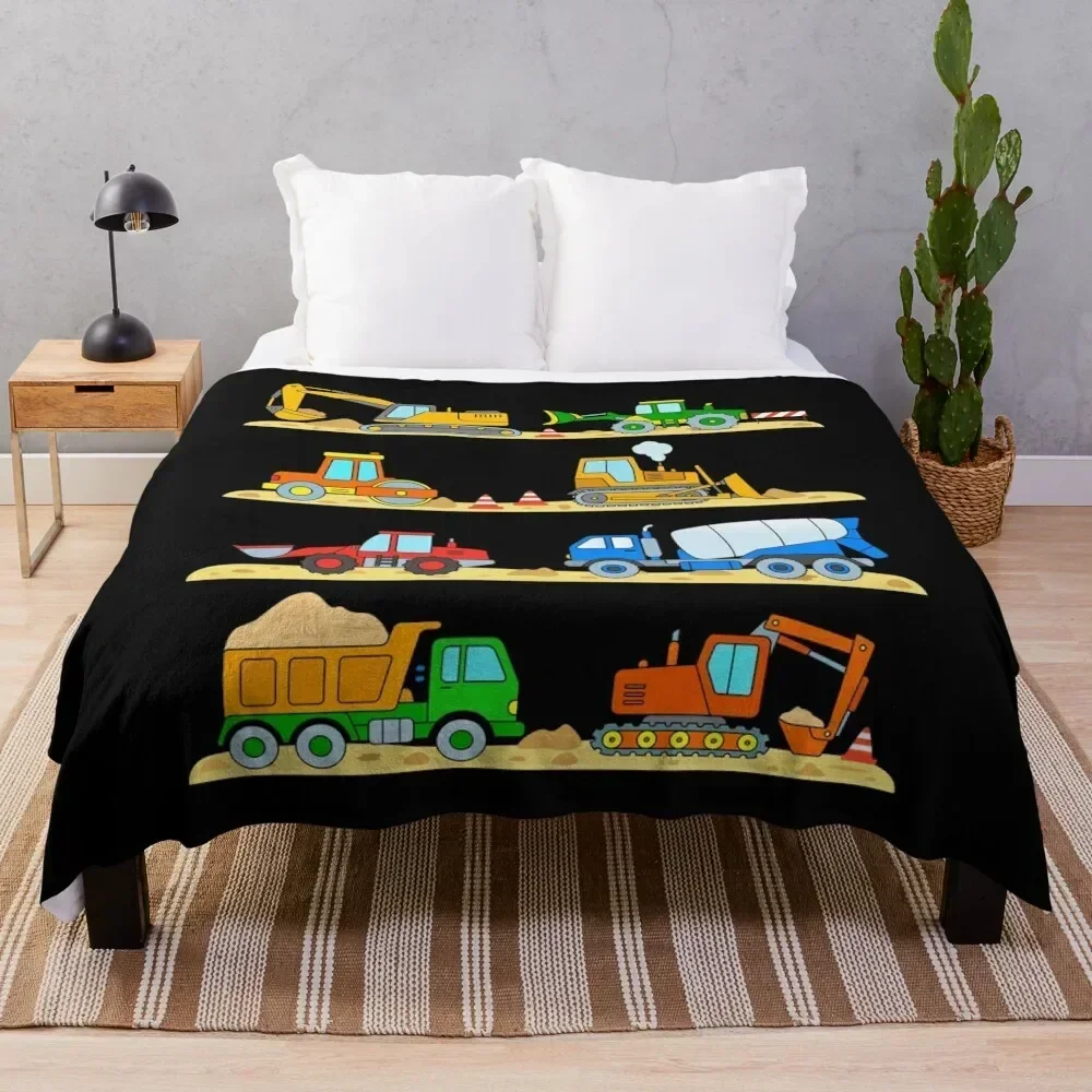 

Construction Digger Dump Truck Bulldozer Concrete Mixer Throw Blanket Bed linens Comforter For Decorative Sofa Blankets