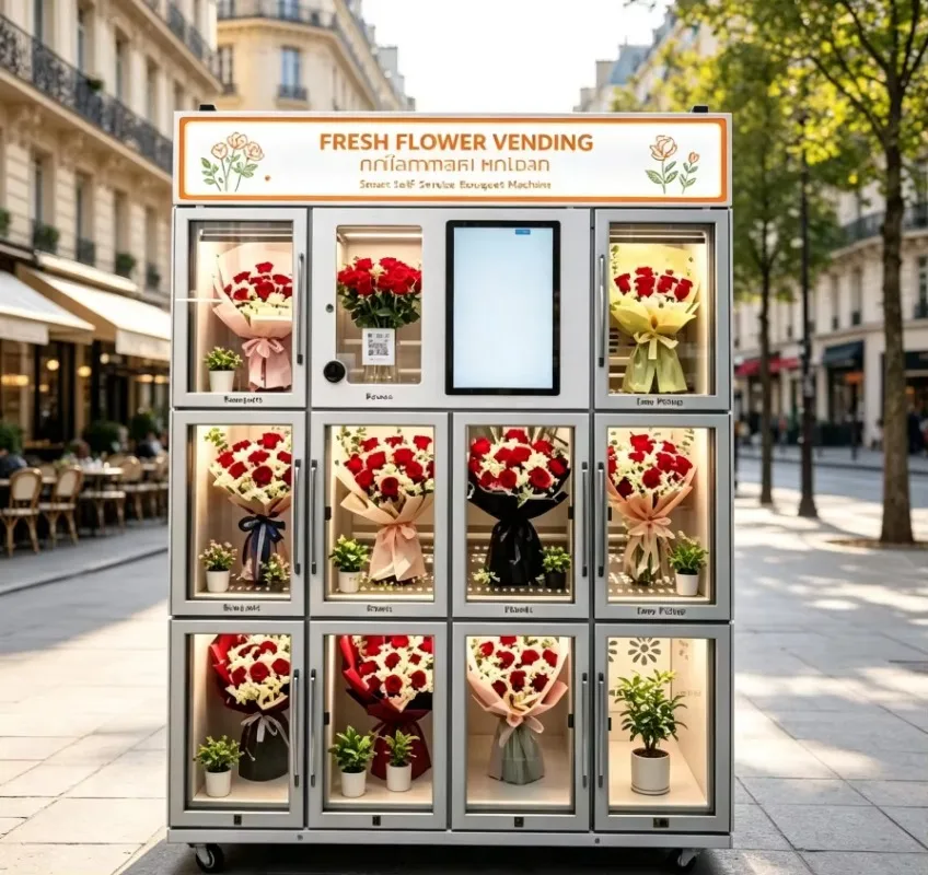 Factory Direct Refrigerated Flower Vending Machines, 24H Unmanned Self Service Remote Monitoring Fresh Keeping