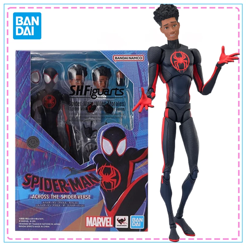 

Bandai S.H.Figuarts Модель Человека-Паука, комплект аниме-фигурок, натуральная коллекция SHF Spider Miles Morales, модель, экшн-фигурки, игрушки, подарок