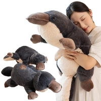 100cm Simulation High Quality Platypus Plush Doll Pillow Super Soft Grey Platypus Lying Reptile Plush Toy Gift For Boys And Girl