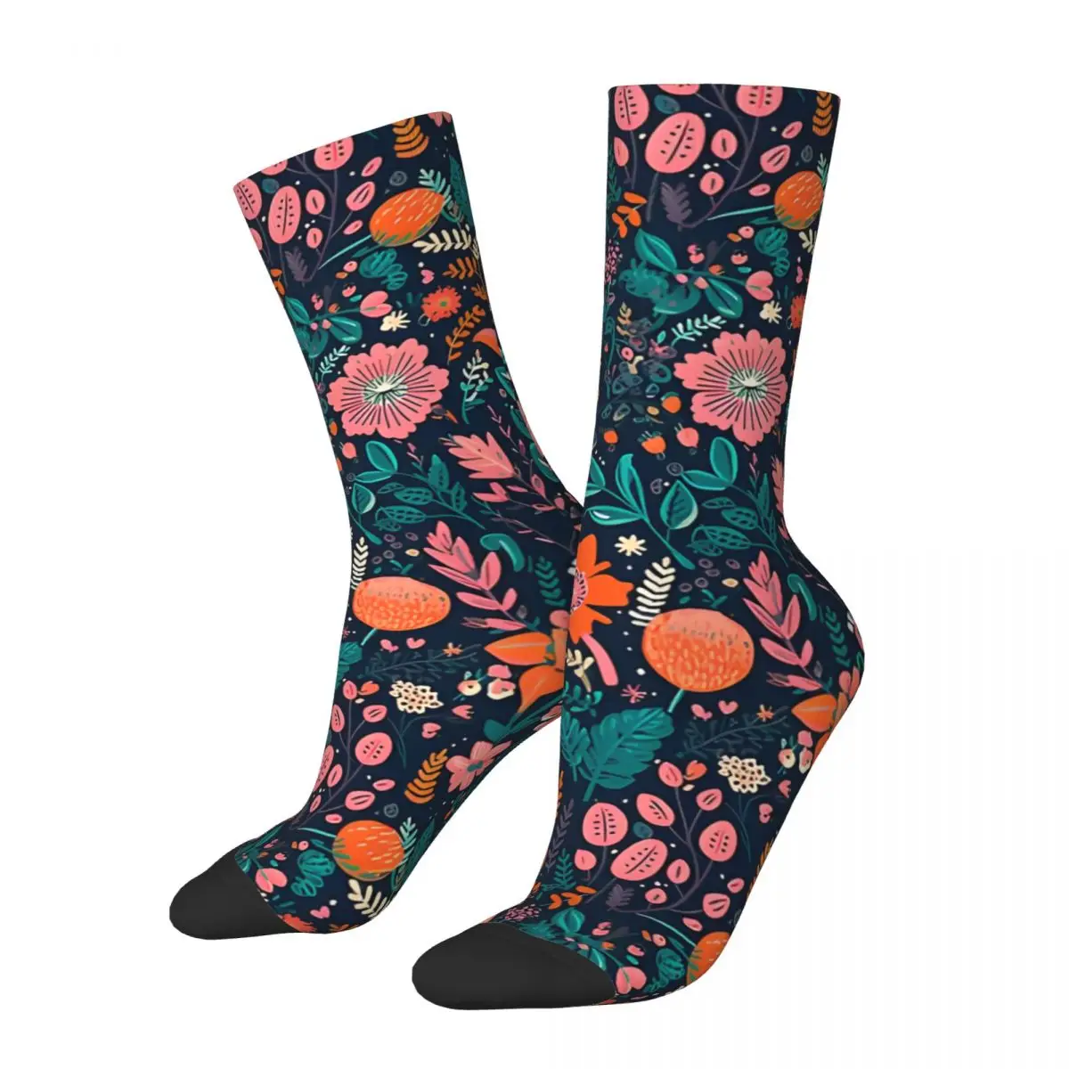 Crazy compression Secret Garden Enchanted Flowers Sock for Men Harajuku Quality Pattern Crew Sock Novelty