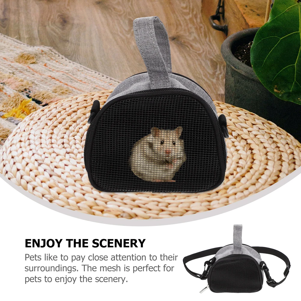 

Small Animal Travel Breathable Carriers Grey Medium Size Portable Pet Supplies Guinea Pig Accessories Oxford Fabric Rat Carrier