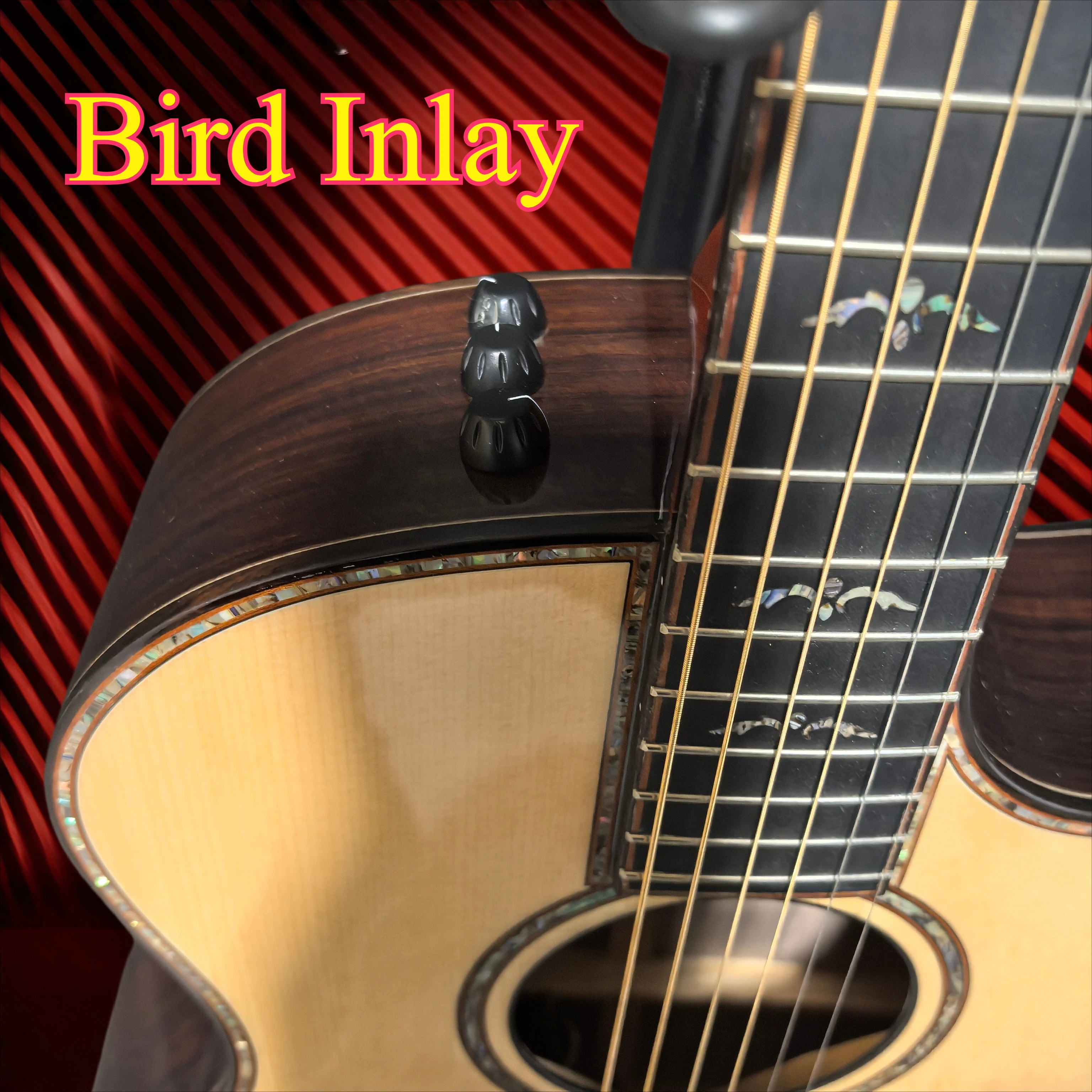 914 41 Inch GA Cutaway Electro‑Acoustic Guitar Spruce Top Rosewood Back Sides Abalone Binding Bird Inlay Performance Folk Guitar