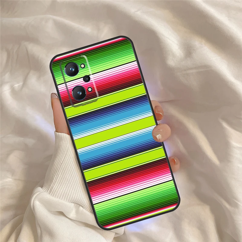 Capa turquesa laranja aqua azul listra para realme c71 c55 c67 c51 c75 c63 c61 c65 c53 10 11 12 13 14 pro plus gt6 gt7 pro
