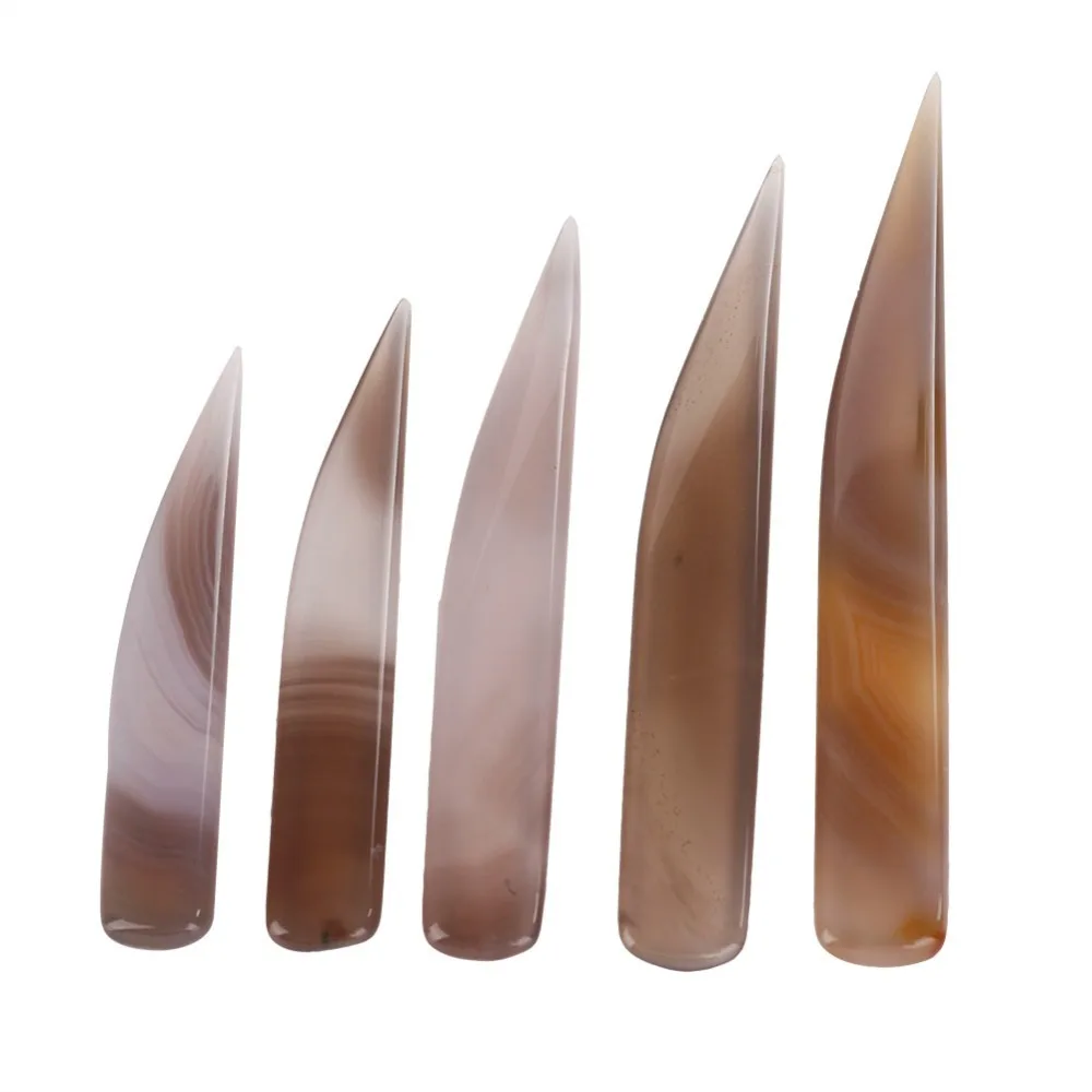 5pcs Gray/Red Color Jewelry Making Tool Agate 8cm 9cm 10cm 11cm 12cm Agate Burnisher Jewelry Polishing Tool Clay Craft
