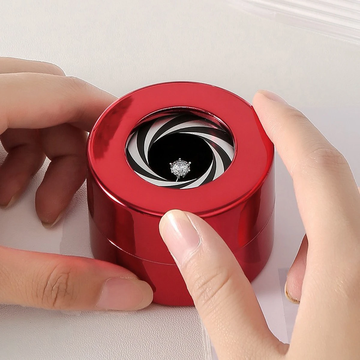 Creative Rotating Lift Ring Box for Premium Jewellery Storage
