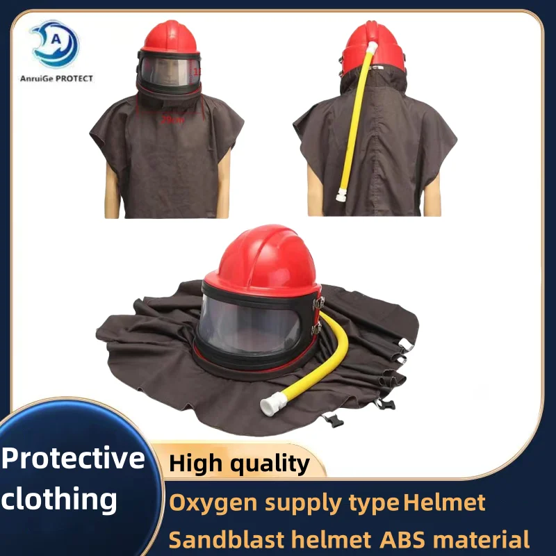 Protective sandblasting helmet, high-quality ABS dust mask, sandblasting protector with temperature adjustment device