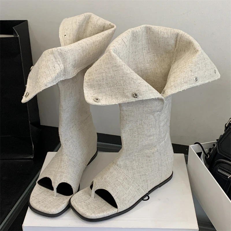 

Eilyken/Новые модные женские сапоги до колена с квадратным зажимом, сандалии, дизайнерские ботильоны на пуговицах, женская обувь на плоской подошве