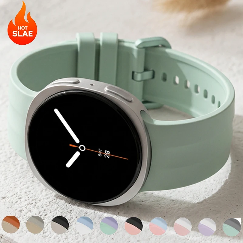 Two Tone Silicone Band for Samsung Galaxy Watch 9/8 40 44mm Soft Sport Strap for Galaxy 8 Classic Replace Bracelet Belt Correa