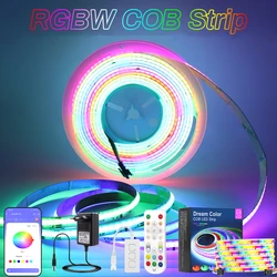 RGBWW Addressable COB LED Strip 24V RGBIC+3000K LED Strip WiFi Tuya Dream Color SPI LED Light Strip LED Ribbon Lamp Room Decor