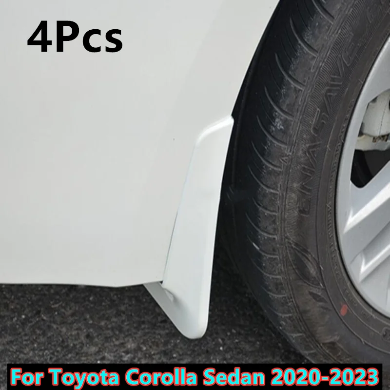 

Glossy White Painted Mud Flaps Guard Splash For Toyota Corolla Sedan 2020-2023