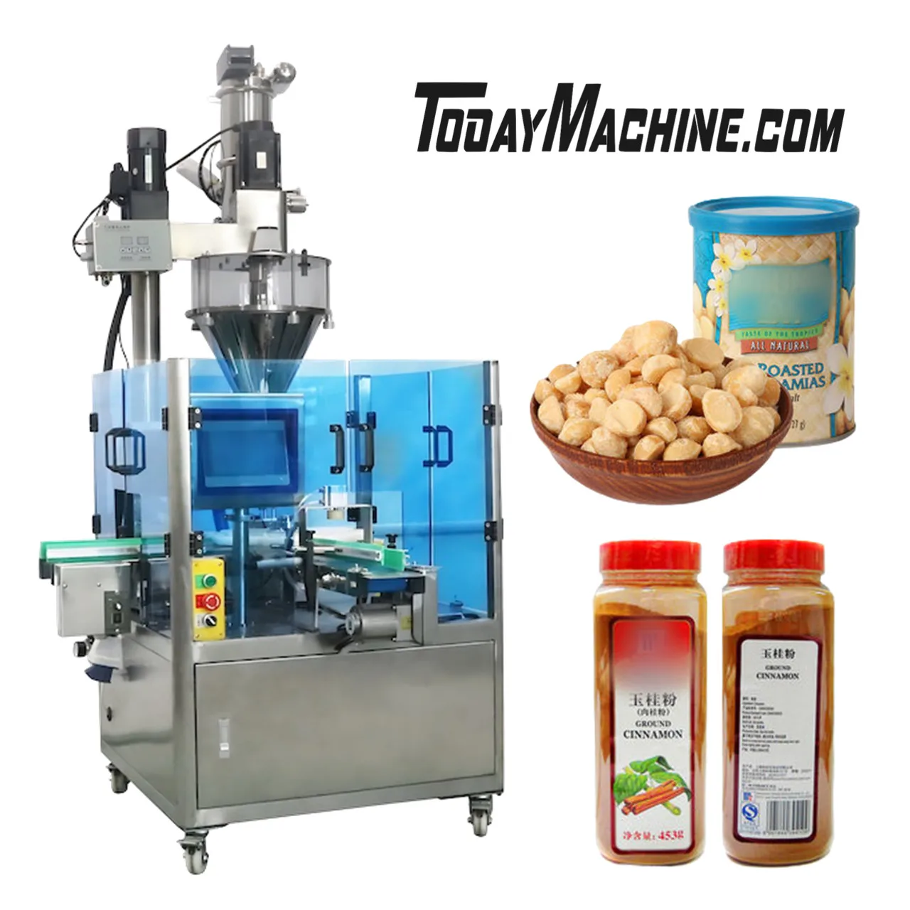 Chilli Flour Coffee Starch Milk Powder Rotary Bottle Filling Machine