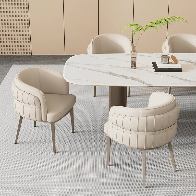 For Dining Table Chair Home Now Hotel Negotiation Desk Tea Chair Cat Paw Leather Backrest Seat