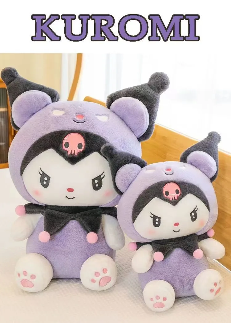 Sanrio Kuromi pluszowe lalki 40/50cm kawaii moja melodia Cinnamoroll miękkie wypchane zwierzęta Anime rysunek poduszka dekoracja kreskówkowa dla dzieci zabawki