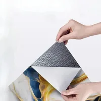 10PCS 3D Marble Effect Tile Stickers Waterproof Self Adhesive Panels for Bathroom Kitchen Wall Floor Renovation Home Decor 3