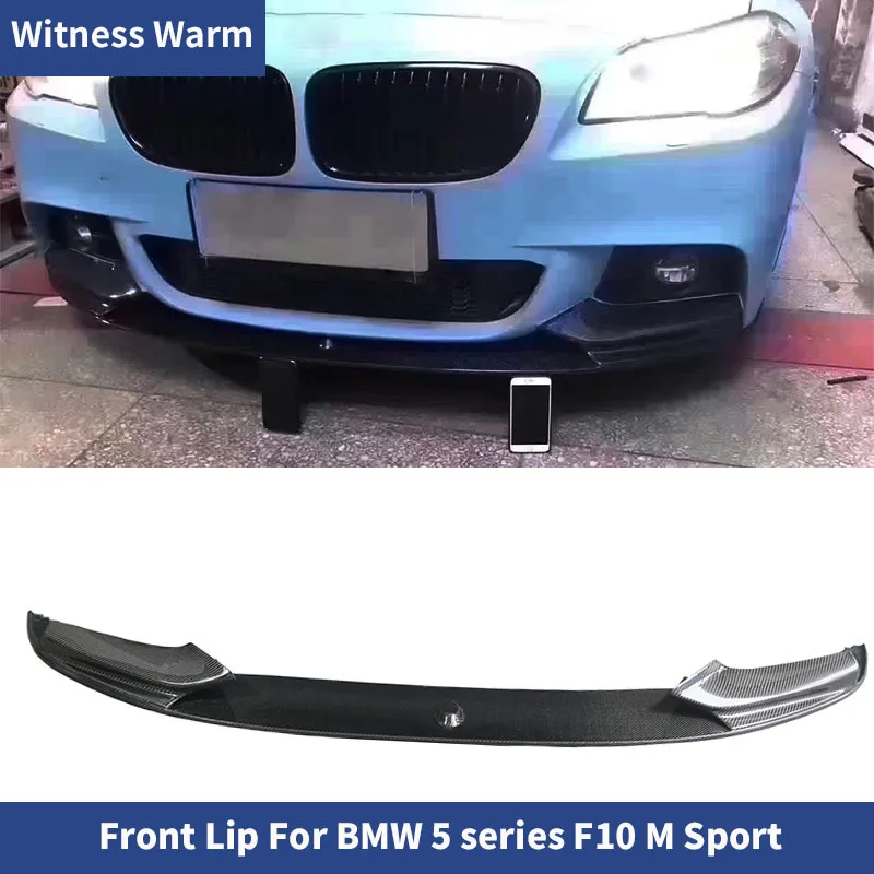 for F10 Sport Carbon Fiber Car Front Bumper Lip Spoiler Splitter for Bmw 5 Series F10 M-tech Sport Bumper 2011-2016