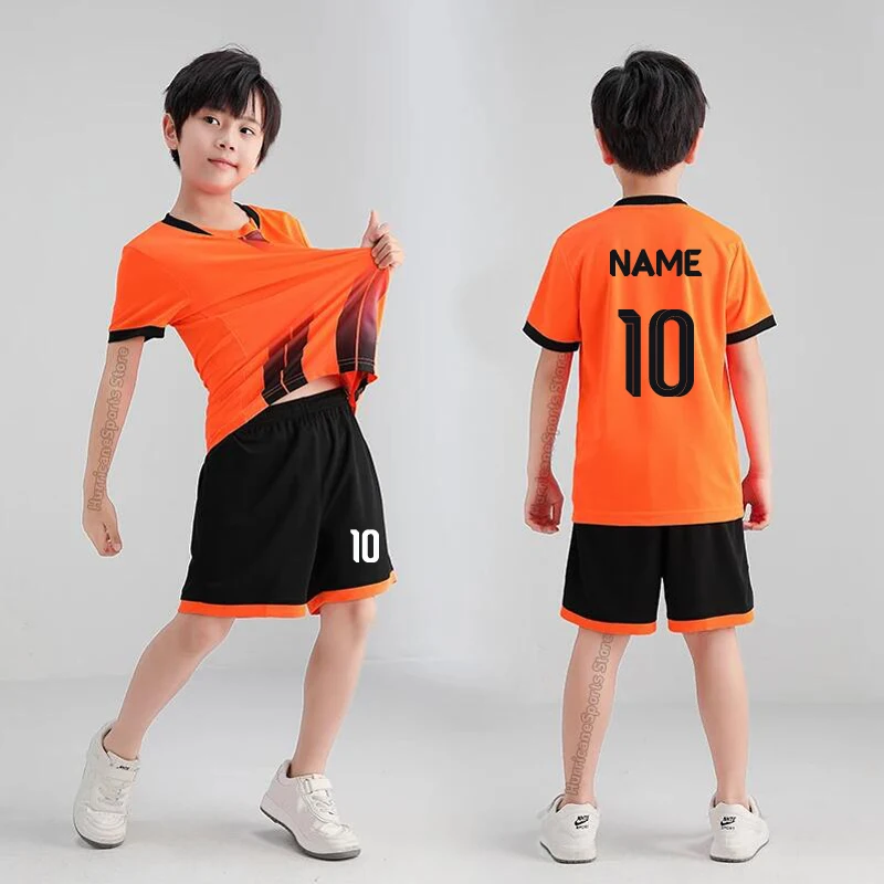 

Children's Football t-shirt Boys Girls Soccer Jersey Sets Student Football Kits DIY Custom Kids Futebol Training Clothes Sports