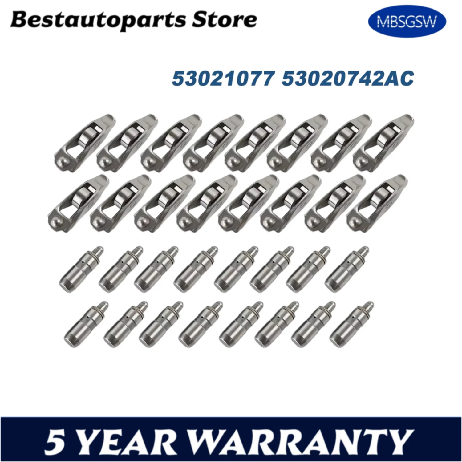 16PCS New Lifter & Rocker Arm 53021077 53020742AC 53020742AB For Jeep Grand Cherokee WJ 4.7L 1999-2004