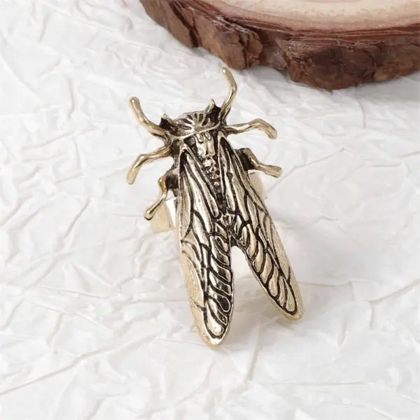 Retro Insekt Öffnung Ring Für Frauen Tier Käfer Zikade Punk Hip-hop Einstellbare Finger Ring Trend Täglichen Party Schmuck Zubehör